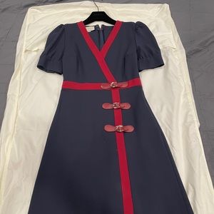 Gucci dress in Navy & Burgundy